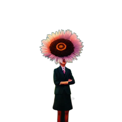 hat, umbrella, staff, flower transparent PNG cut-out