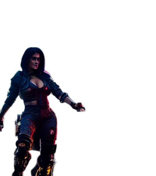 weapon, jacket, concept art, cyberpunk transparent PNG cut-out