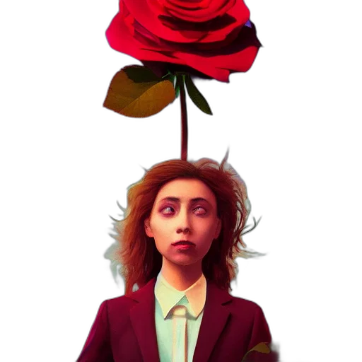 umbrella, staff, flower, face transparent PNG cut-out
