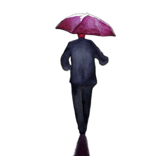 umbrella, staff, jacket, hat transparent PNG cut-out