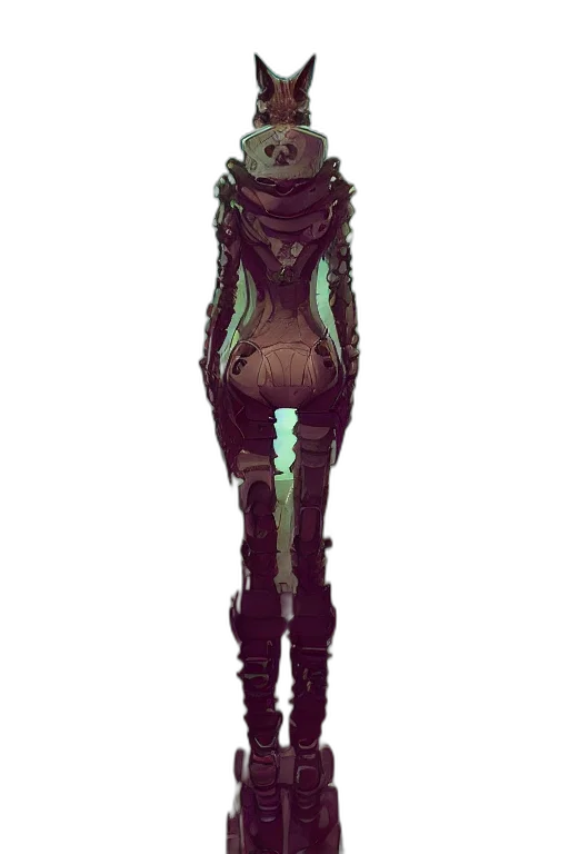 creature, mask, dress, staff transparent PNG cut-out