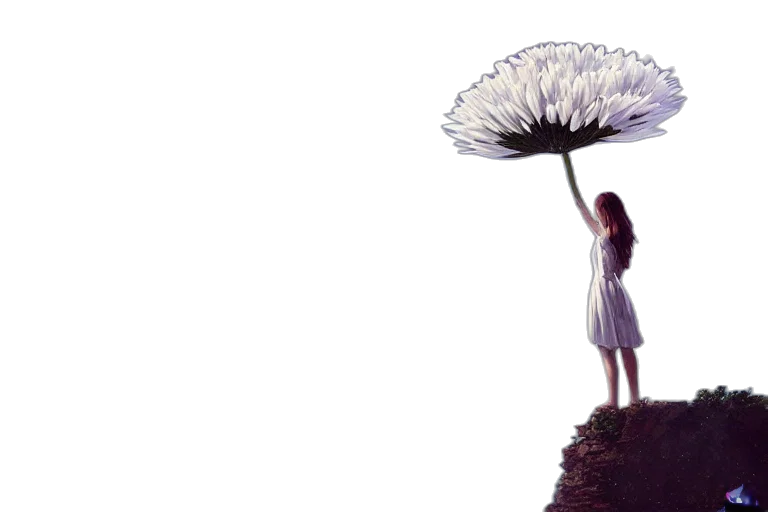 umbrella, dress, flower, tree transparent PNG cut-out