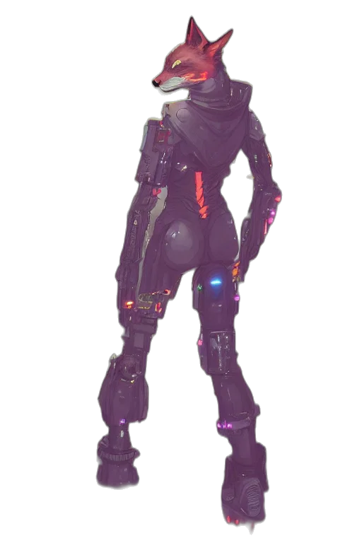 robot, weapon, staff, jacket transparent PNG cut-out