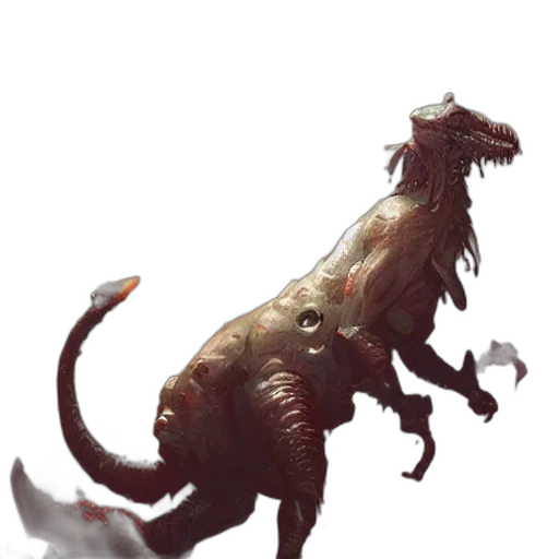 dragon, creature, animal, staff transparent PNG cut-out