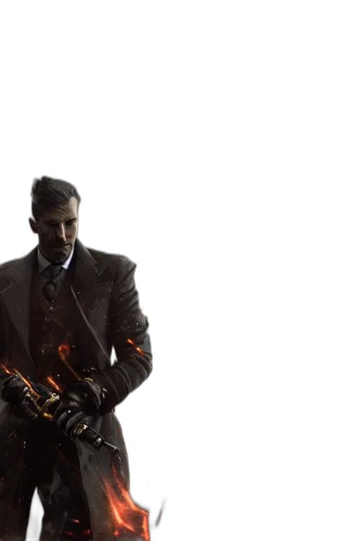 weapon, jacket, staff, concept art transparent PNG cut-out