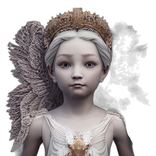 crown, jewelry, face, creature transparent PNG cut-out
