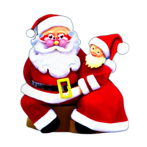 3d render, santa, claus, sitting transparent PNG cut-out