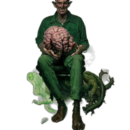creature, mask, staff, hat transparent PNG cut-out