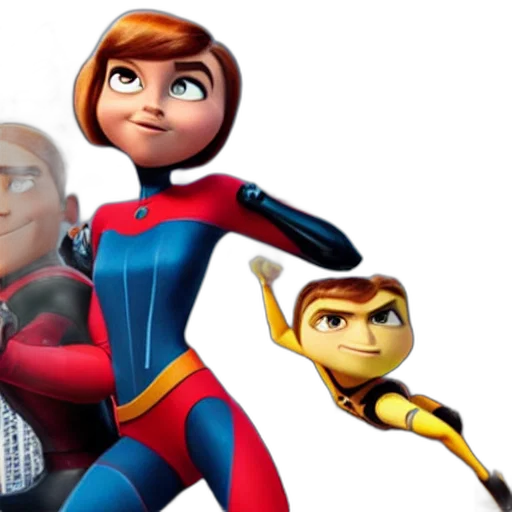3d render, concept art, elastigirl, finds transparent PNG cut-out