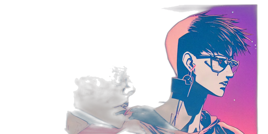 mask, vaporwave, cyberpunk, concept art transparent PNG cut-out