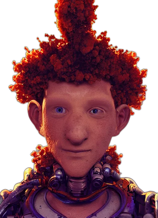 face, crown, robot, staff transparent PNG cut-out