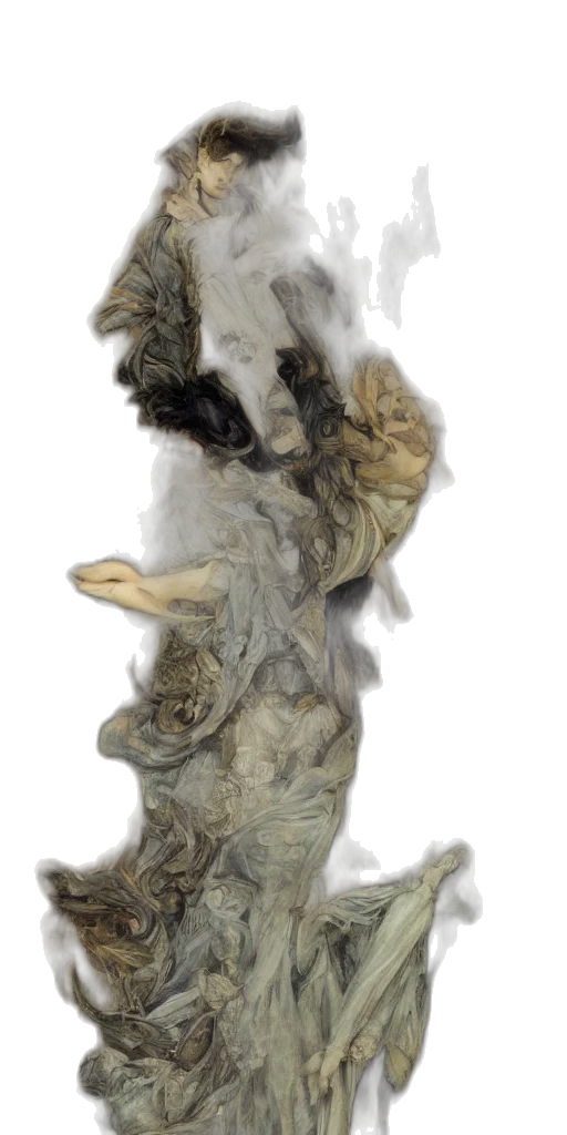 dress, hair, mask, creature transparent PNG cut-out