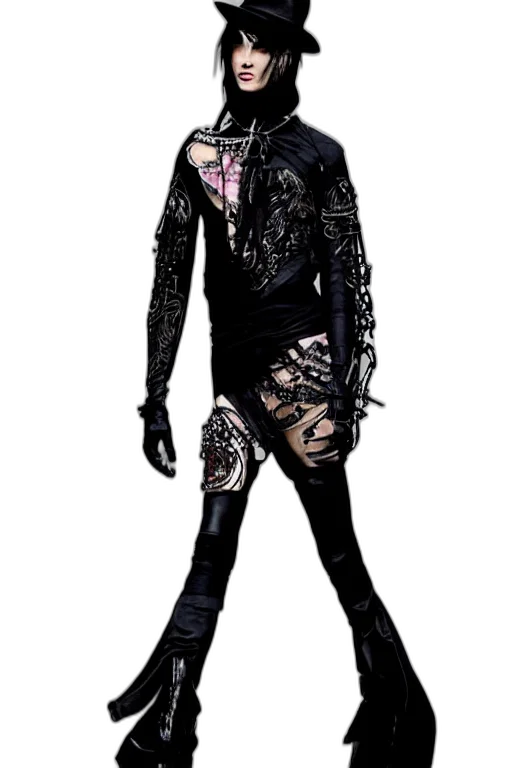 jacket, staff, creature, mask transparent PNG cut-out