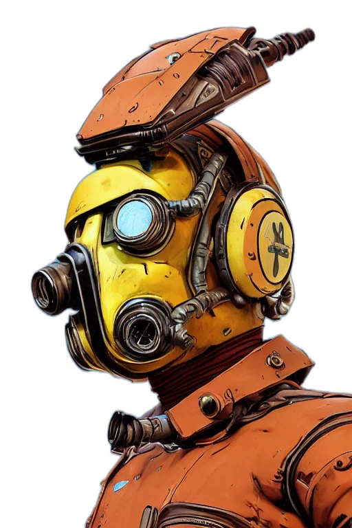 robot, mask, face, weapon transparent PNG cut-out