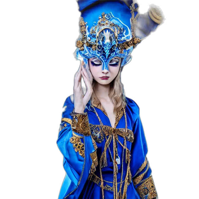 mask, staff, crown, dress transparent PNG cut-out