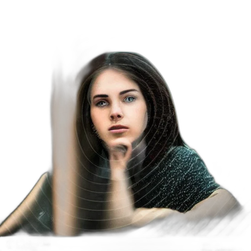 hair, face, sword, weapon transparent PNG cut-out