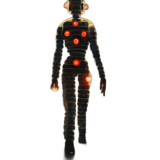 robot, creature, staff, dress transparent PNG cut-out