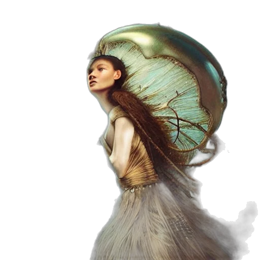 hair, dress, dragon, creature transparent PNG cut-out