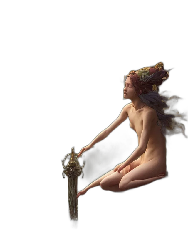 sword, crown, staff, dress transparent PNG cut-out