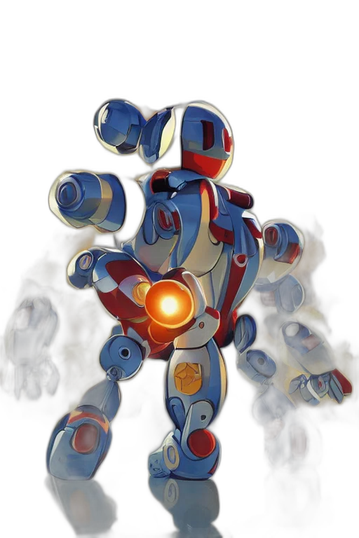 robot, weapon, concept art, 3d render transparent PNG cut-out