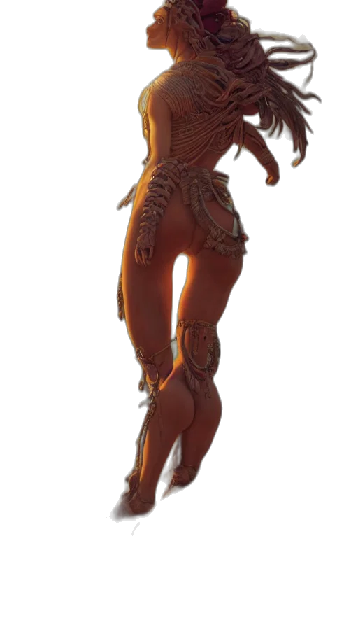 dress, staff, creature, robot transparent PNG cut-out