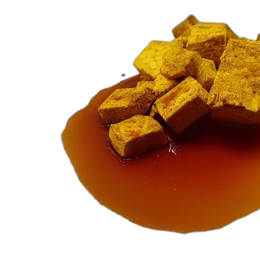 food, 3d render, golden, explosion transparent PNG cut-out