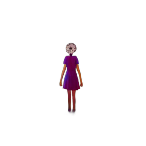 dress, robot, staff, creature transparent PNG cut-out