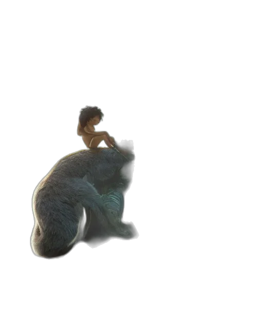 animal, creature, hat, staff transparent PNG cut-out
