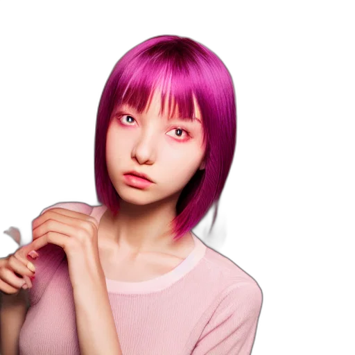 hair, face, photorealistic, 3d render transparent PNG cut-out