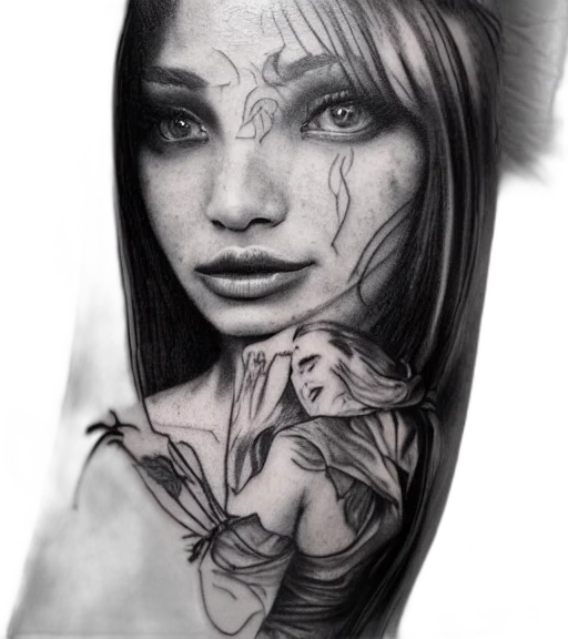 face, photorealistic, fantasy art, pencil sketch transparent PNG cut-out