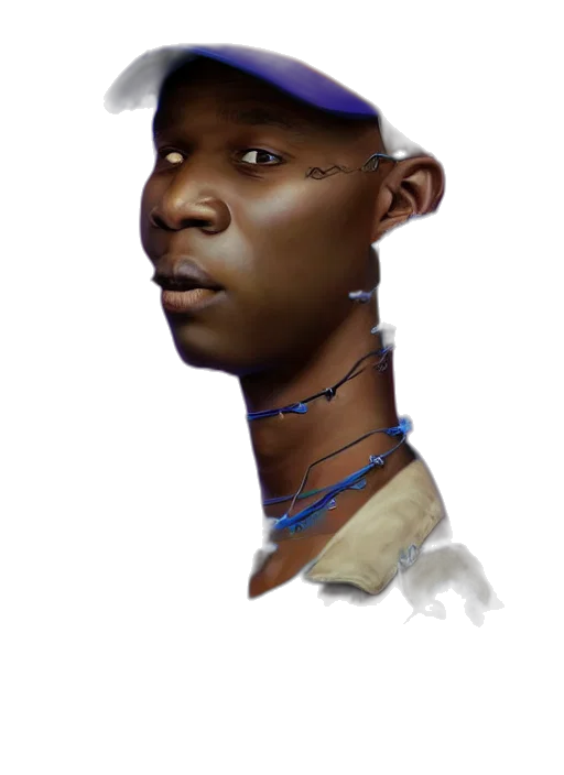 face, hat, staff, robot transparent PNG cut-out