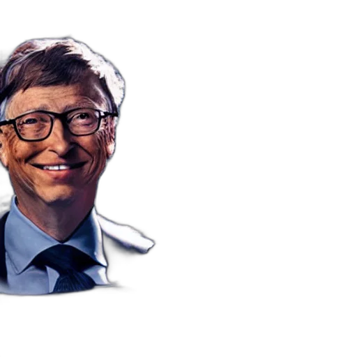 face, photorealistic, bill, gates transparent PNG cut-out