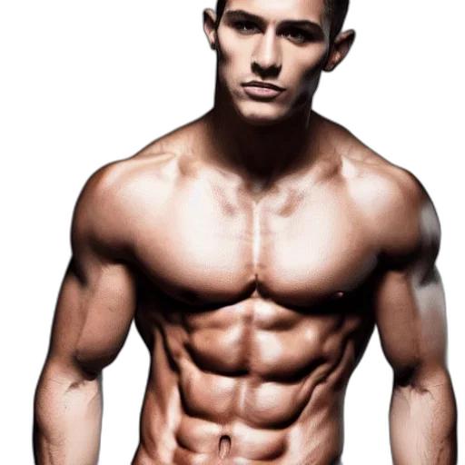 photorealistic, six, pack, abs transparent PNG cut-out