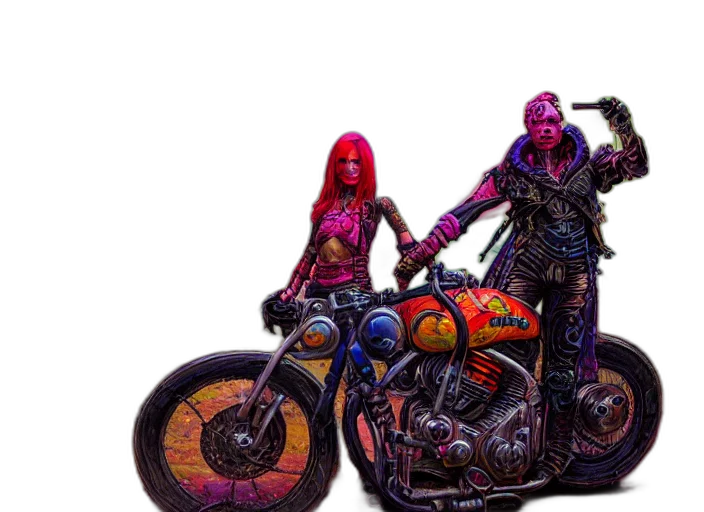 concept art, cyberpunk, comic book art, 3d render transparent PNG cut-out
