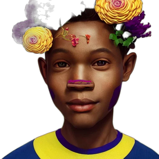 face, crown, flower, mask transparent PNG cut-out