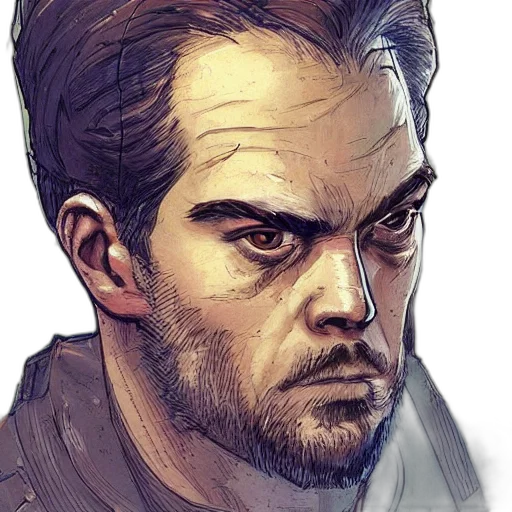 face, staff, mask, comic book art transparent PNG cut-out