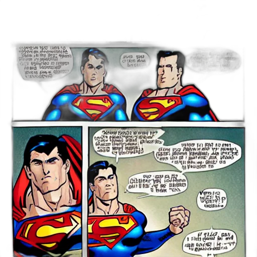 comic book art, concept art, cartoon, superman transparent PNG cut-out