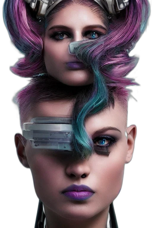 hair, mask, face, robot transparent PNG cut-out