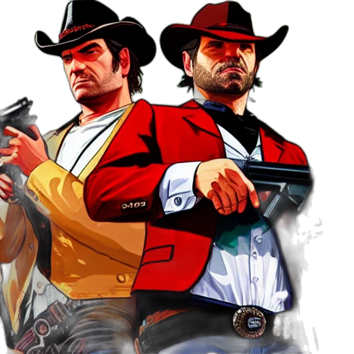 concept art, comic book art, pixel art, gta transparent PNG cut-out