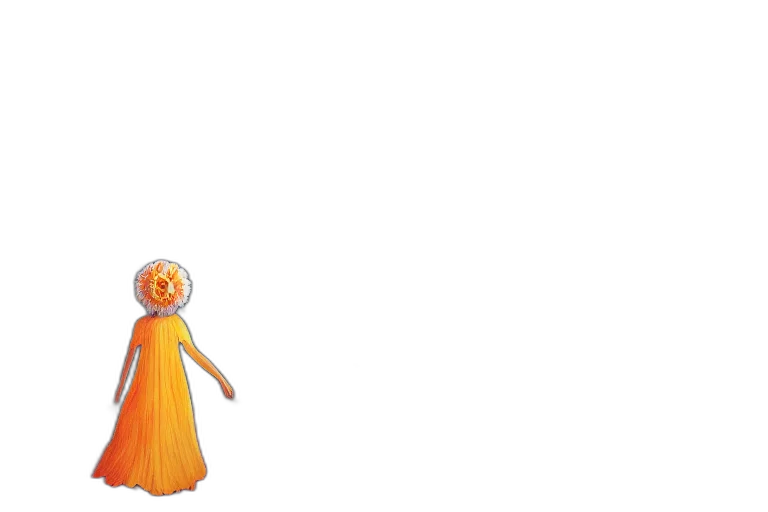 dress, staff, robot, creature transparent PNG cut-out
