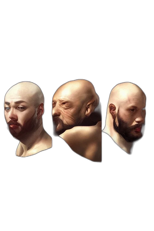 face, mask, creature, photorealistic transparent PNG cut-out