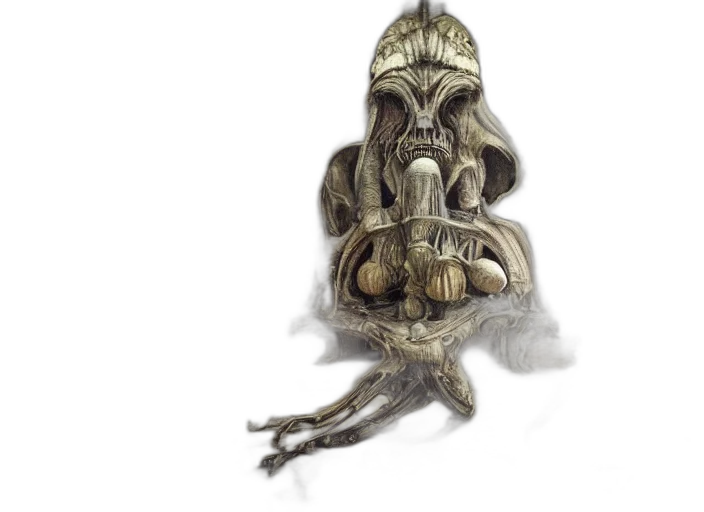 mask, creature, hair, staff transparent PNG cut-out