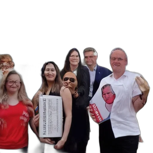 staff, anti, vaxxers, pose transparent PNG cut-out