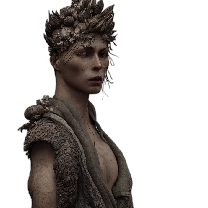 crown, face, concept art, 3d render transparent PNG cut-out