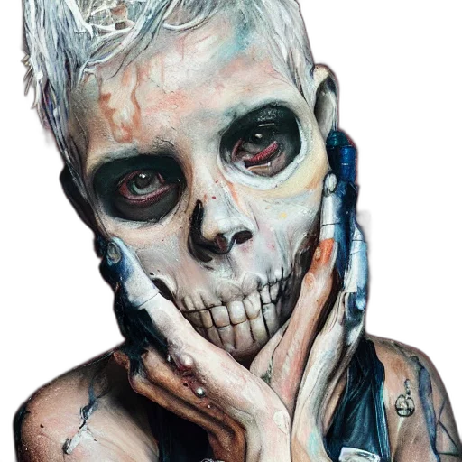 face, mask, watercolor, photorealistic transparent PNG cut-out