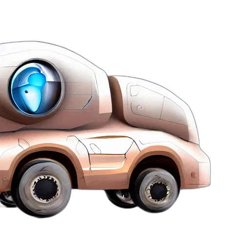 robot, car, concept art, 3d render transparent PNG cut-out