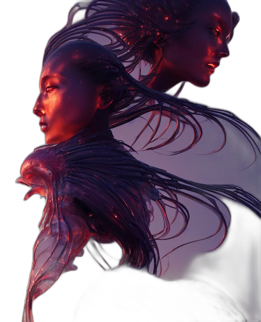 hair, crown, face, concept art transparent PNG cut-out