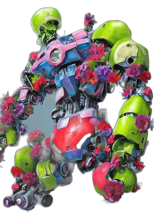 robot, weapon, concept art, 3d render transparent PNG cut-out