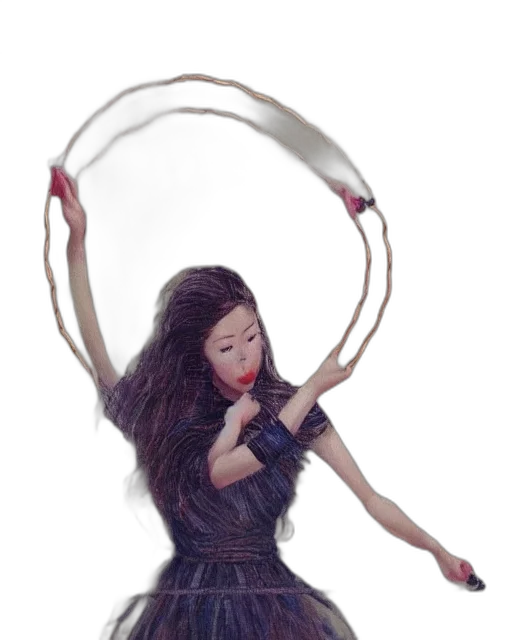 hair, staff, weapon, jewelry transparent PNG cut-out