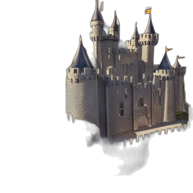 crown, building, dragon, 3d render transparent PNG cut-out